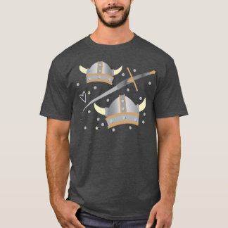 vikings helmet and sword pattern 2 T-Shirt