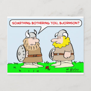 vikings horns bothering postcard