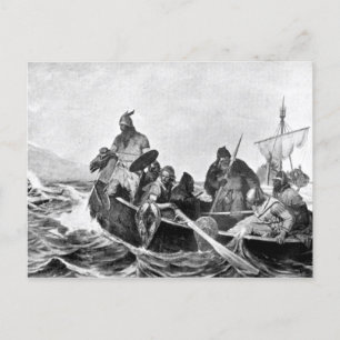 Vikings Landing in Iceland Illustration (1909) Postcard