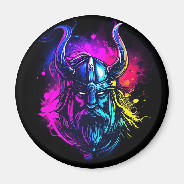 Vikings Neon  Magnet (Front)