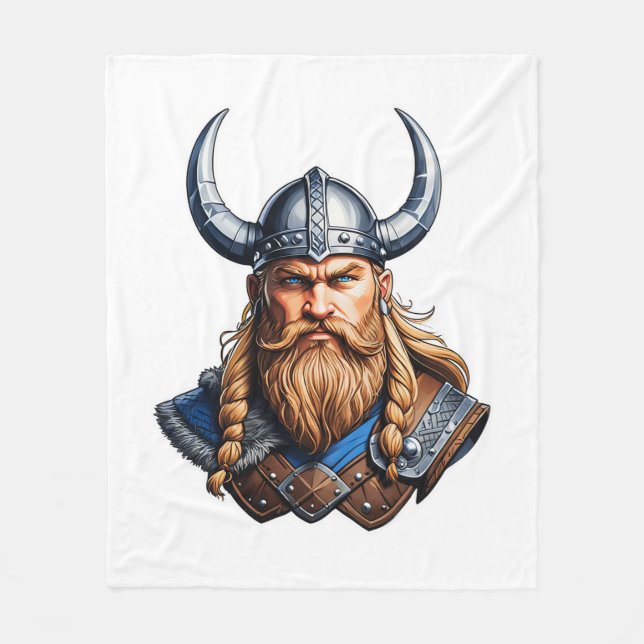 Vikings Nordic Man Fleece Blanket (Front)