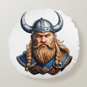 Vikings Nordic Man Round Cushion
