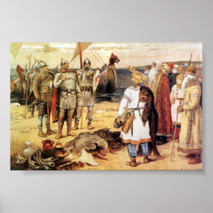 Vikings on the Shore Poster