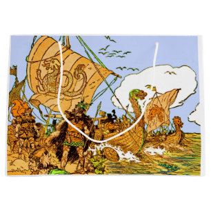 Vikings print large gift bag