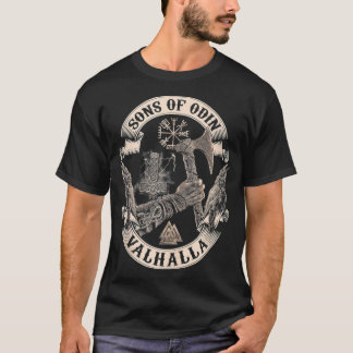 VIKINGS RISE-SONS OF ODIN- Valhalla Vikings Norse T-Shirt