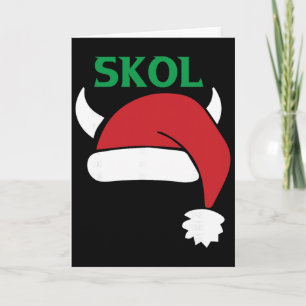 Vikings Santa Hat Christmas Pajama Cool Nordic Sca Card