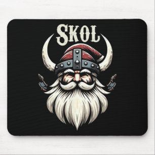 Vikings Santa Hat Christmas Pajama Cool Nordic Sca Mouse Pad