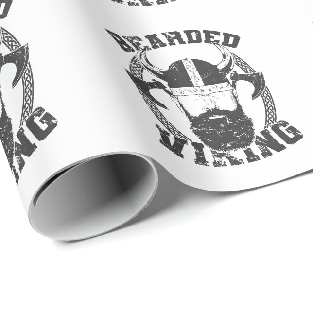 Vikings with Full Bard Bearded Viking Wrapping Paper (Roll Corner)