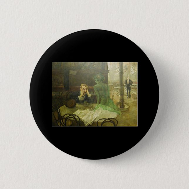 Viktor Oliva. Absinthe Drinker 6 Cm Round Badge (Front)