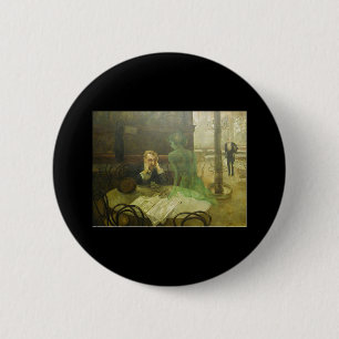 Viktor Oliva. Absinthe Drinker 6 Cm Round Badge