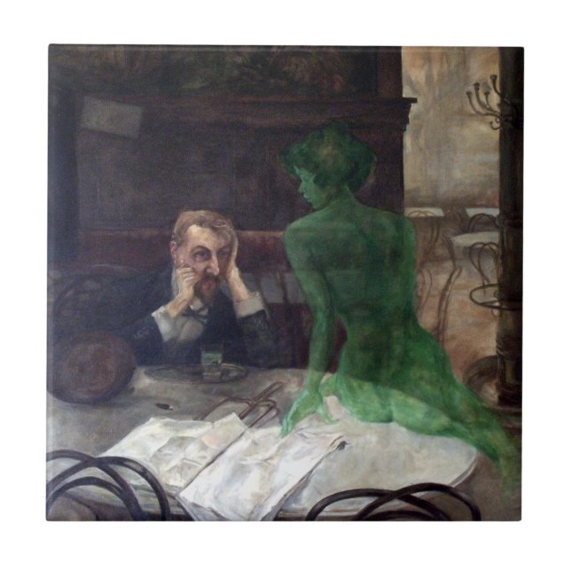 Viktor Oliva The Absinthe Drinker Ceramic Tile (Front)