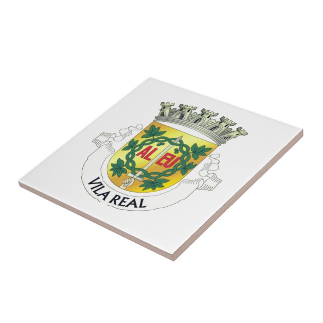 Vila Real coat of arms, Portugal Ceramic Tile (Side)