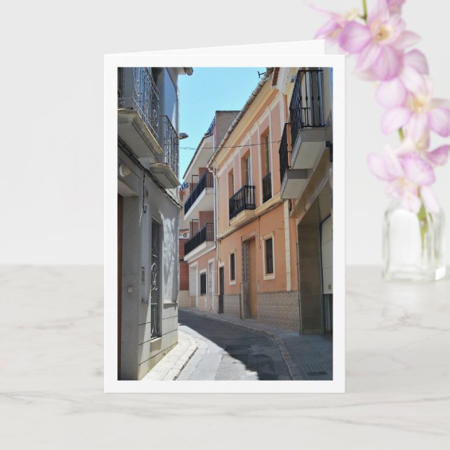 Vilamarxant Street Portrait, Valencia, Spanish Card (Orchid)