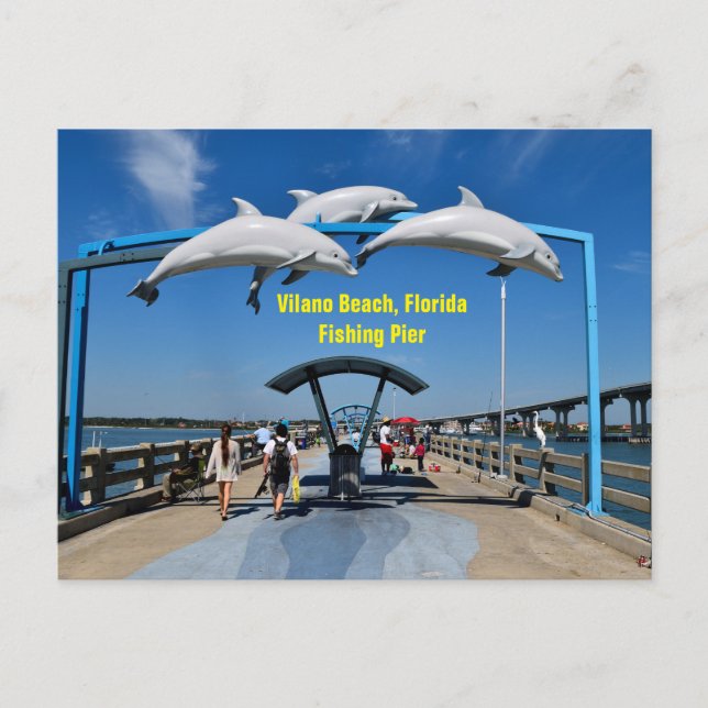 Vilano Beach Florida fishing pier Holiday Postcard (Front)
