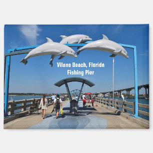 Vilano Beach Florida fishing pier Magnet