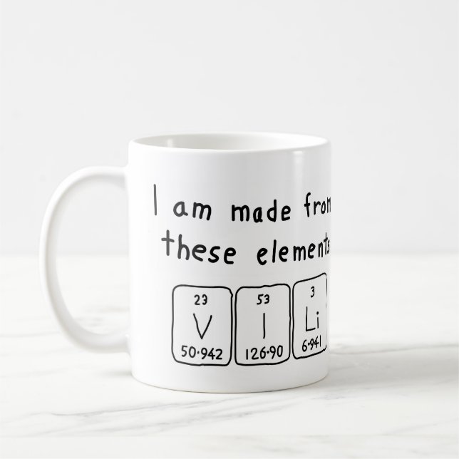 Vili periodic table name mug (Left)