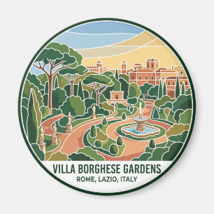 Villa Borghese Gardens Italy Magnet