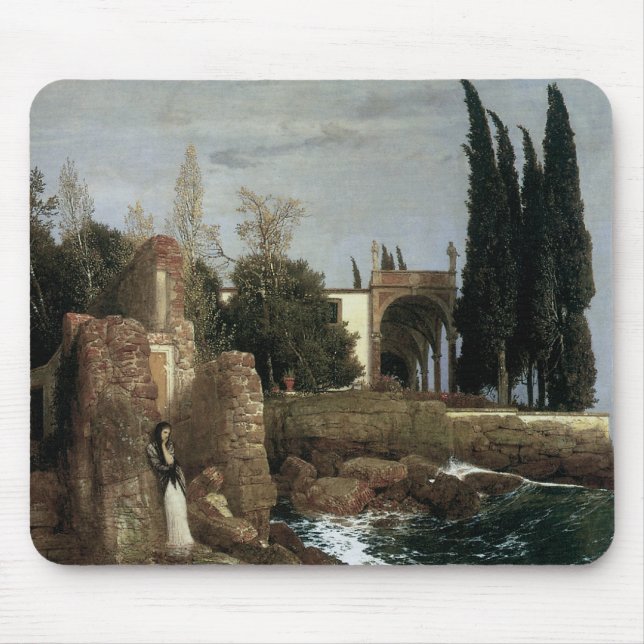 Villa By The Sea by Arnold Bocklin, Symbolism Art Mouse Pad (Front)