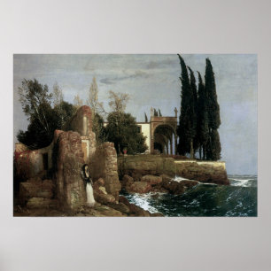 Villa By The Sea by Arnold Bocklin, Symbolism Art Poster