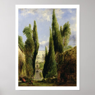 Villa D'Este, Tivoli (oil on canvas) Poster