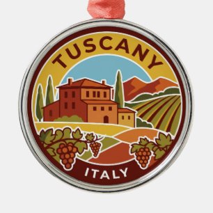 Villa di Montepulciano Italy Metal Ornament