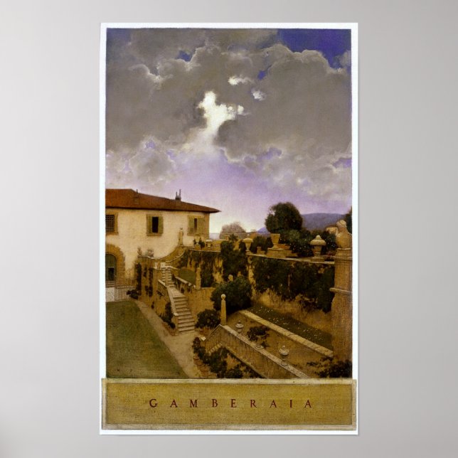 Villa Gamberaia, Settignano by Maxfield Parrish Poster (Front)