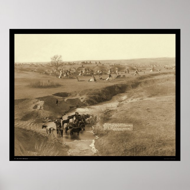 Villa of Brule Indian Lakota Tipi Camp SD 1891 Poster (Front)