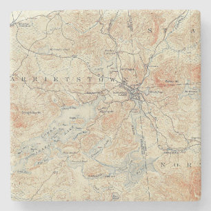 Village and area of Saranac Lake in Adirondacks Stone Coaster