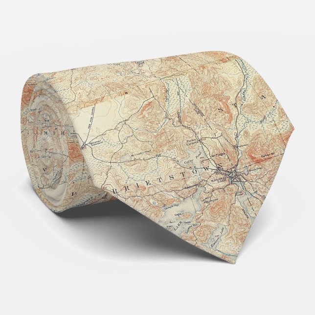 Village and area of Saranac Lake in Adirondacks Tie (Rolled)