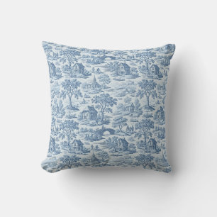 Village Blue Toile Cushion