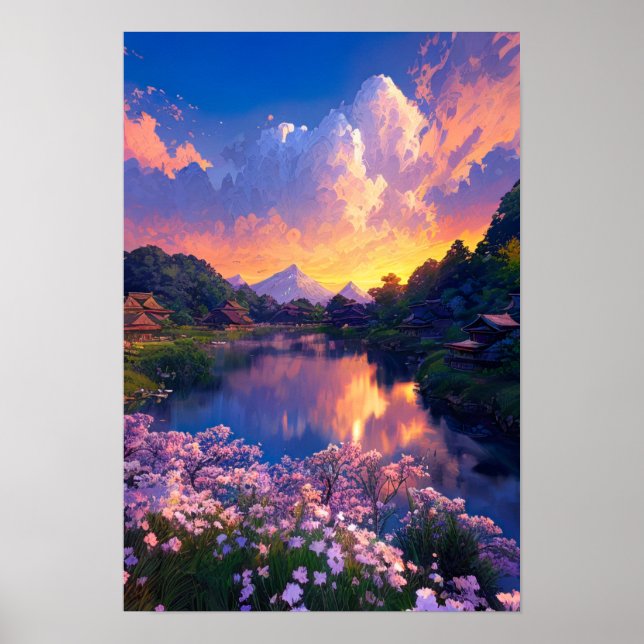 Village by the Lake  Poster (Front)