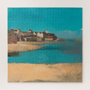 Village by the Sea in Brittany by Odilon Redon Jigsaw Puzzle
