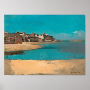 Village by the Sea in Brittany by Odilon Redon Poster