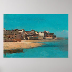 Village by the Sea in Brittany by Odilon Redon Poster