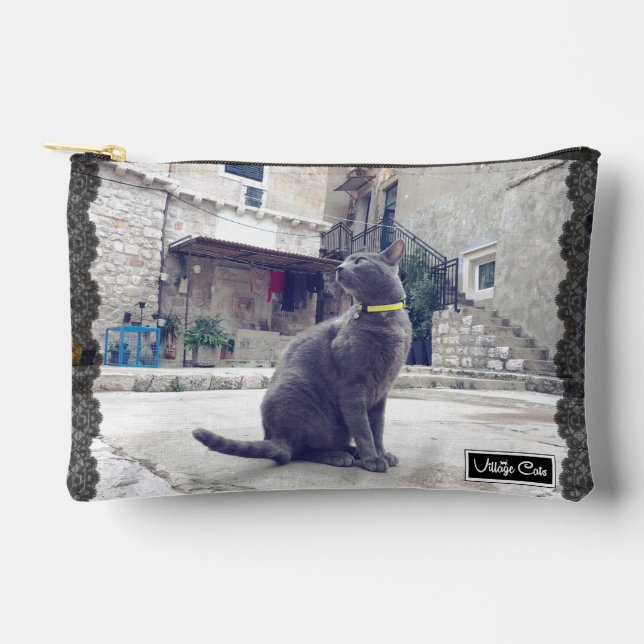 Village Cats Essential Pouch - Ash (Front)