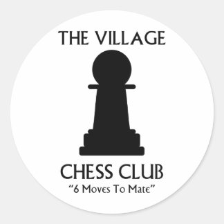 Village Chess Club Classic Round Sticker