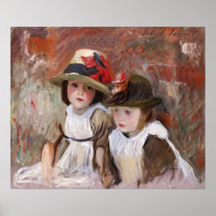 Village Children in Sun Hat by John Singer Sargent Poster