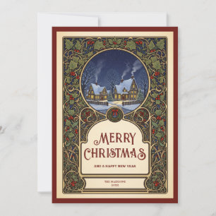 Village Christmas Art Nouveau Vintage Holiday