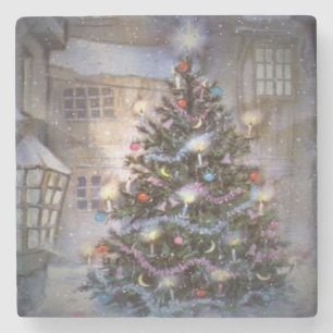Village Christmas Stone Coaster