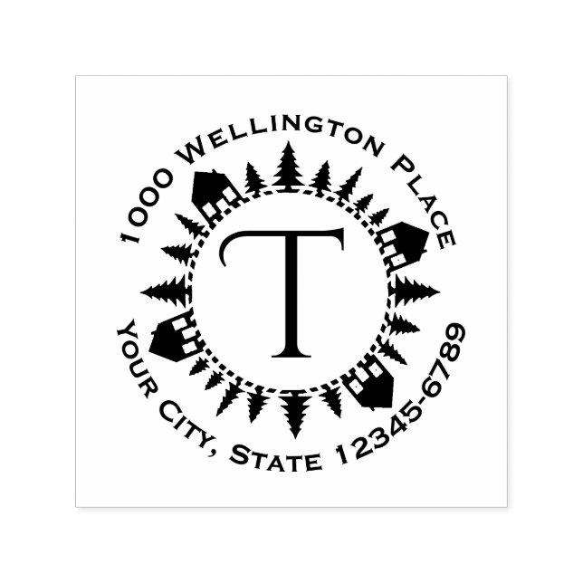 Village Circle Monogram Self-inking Stamp (Design)