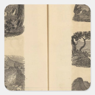 Village, cities square sticker