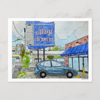 Village Cleaners Watercolor Postcard! Postcard