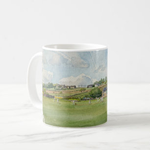 Village Cricket Under Yorkshire Skies Watercolour Coffee Mug