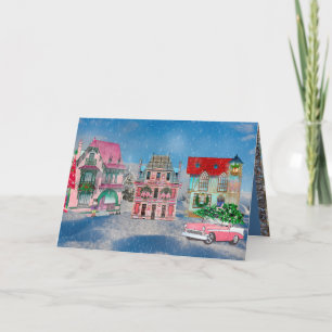 Village Get Together Christmas Holiday Card