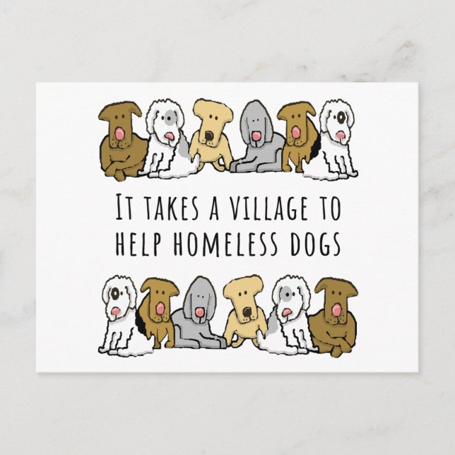Village Help Homeless Dog Rescue Postcard (Front)