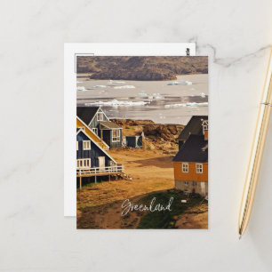 Village in Greenland, scenic landscape photograph Postcard