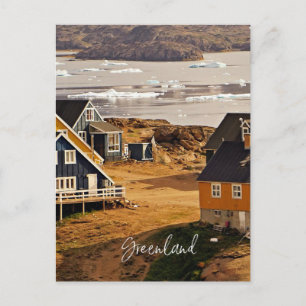 Village in Greenland, scenic landscape photograph Postcard