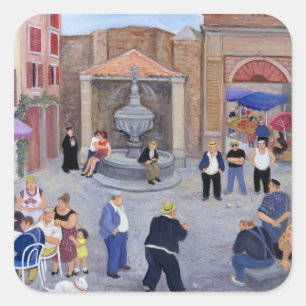 Village in Provence Square Sticker