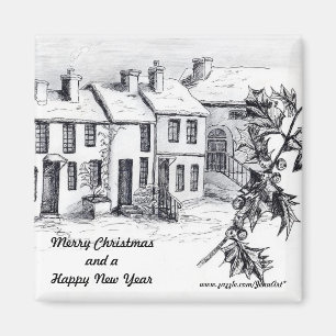 Village in Snow Magnet