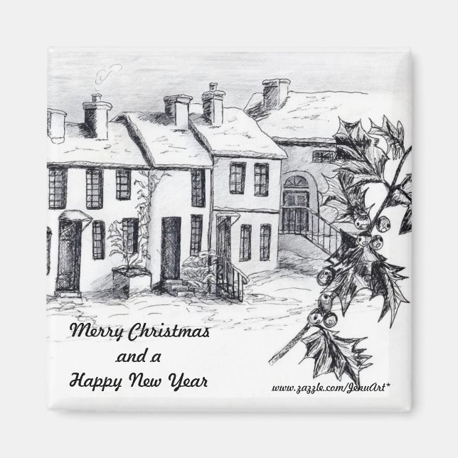 Village in Snow  Magnet (Front)